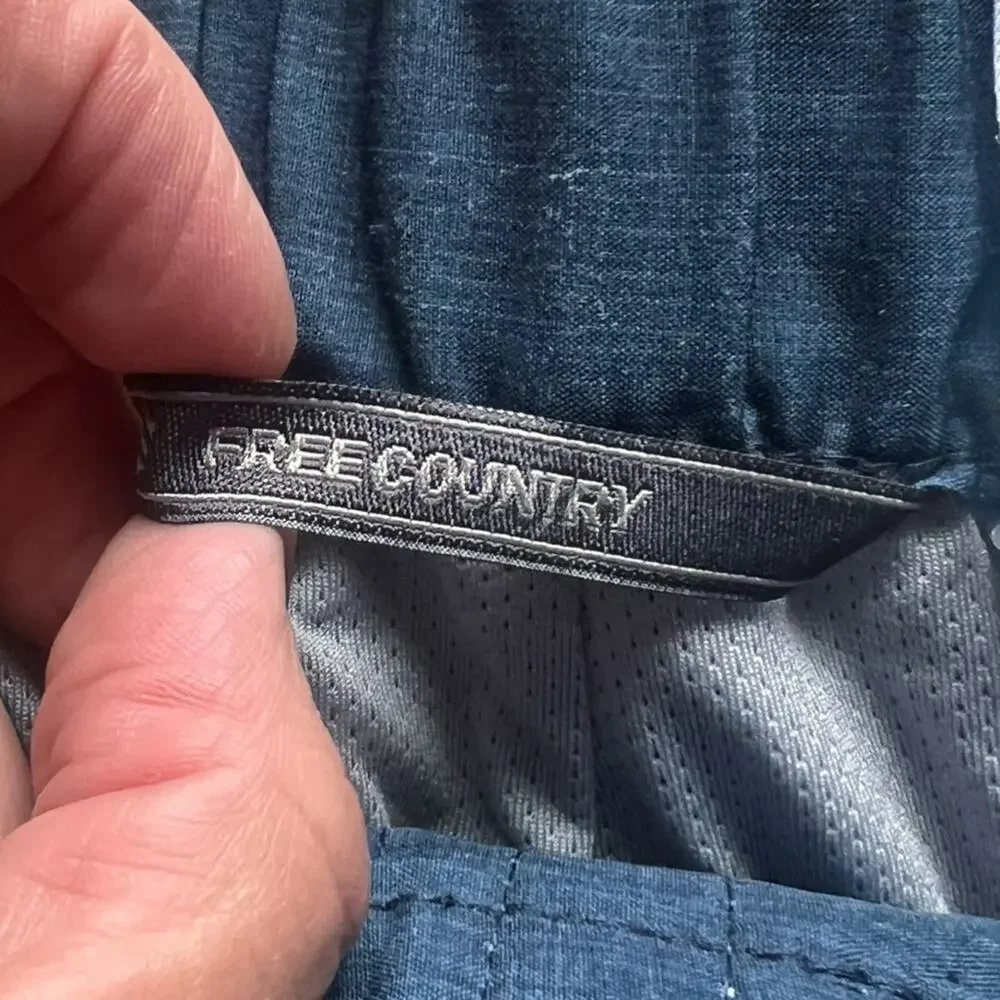 Free Country Blue/Navy Stripe Board Swim Shorts - Medium